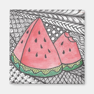 Gekritzel-Wassermelone, die Druck auf Magneten Magnet