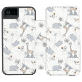 Gekritzelmuster 2 incipio iPhone Geldbeutel-Hülle (Folio Geöffnet)