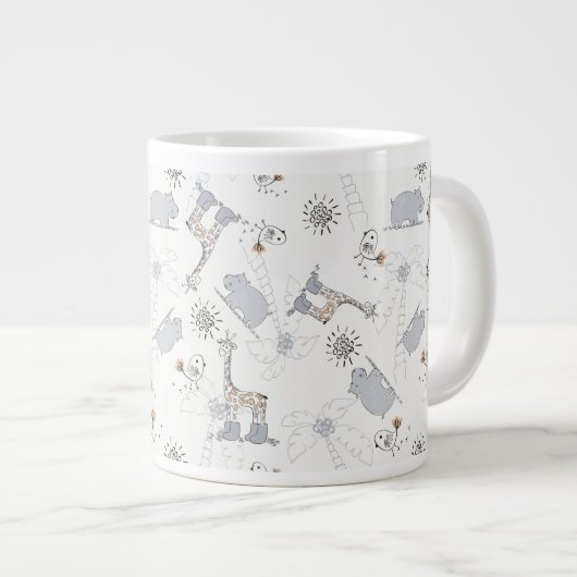 Gekritzelmuster 2 Jumbo-Tasse (Vorderseite Rechts)