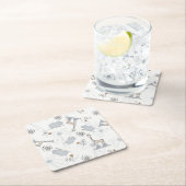 Gekritzelmuster 2 rechteckiger pappuntersetzer (Vor Ort)