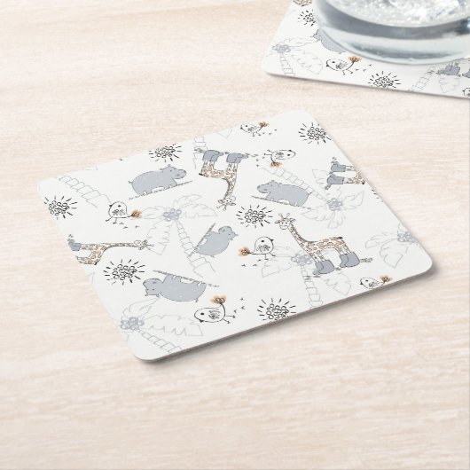 Gekritzelmuster 2 rechteckiger pappuntersetzer (angewinkelt)