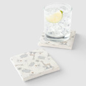 Gekritzelmuster 2 steinuntersetzer (Seitenansicht)