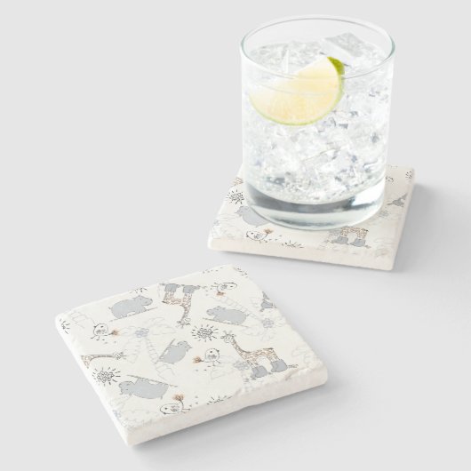 Gekritzelmuster 2 steinuntersetzer (Seitenansicht)