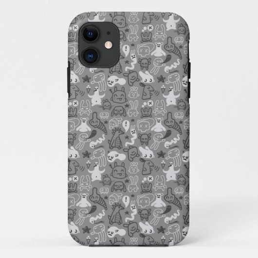 Gekritzelmusterillustration Case-Mate iPhone Hülle (Rückseite)