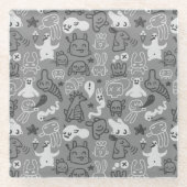 Gekritzelmusterillustration Glasuntersetzer (Vorderseite)