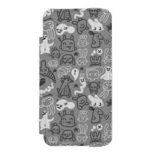 Gekritzelmusterillustration Incipio Watson™ iPhone 5 Geldbörsen Hülle