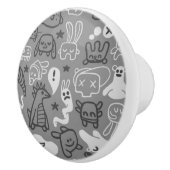 Gekritzelmusterillustration Keramikknauf (Rechts)