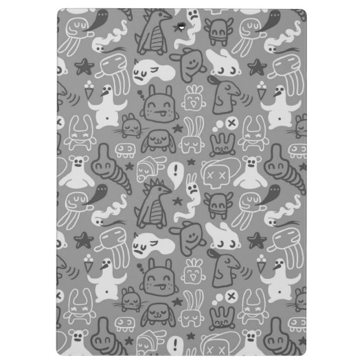 Gekritzelmusterillustration Klemmbrett (Rückseite)