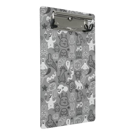 Gekritzelmusterillustration Mini Klemmbrett (Schrägansicht)