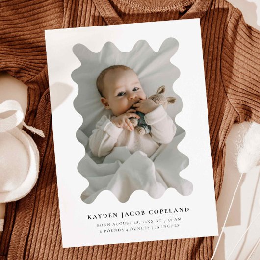 Gekritzelt die Geburtshilfekündigung Foto Ankündigung