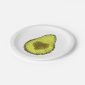 Gekritzelte Avocado-Liebe Pappteller (Schrägansicht)
