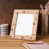 Gekritzelte Hunde Knochenkopffolie Print Floral Fr Geätzte Rahmen (Links)