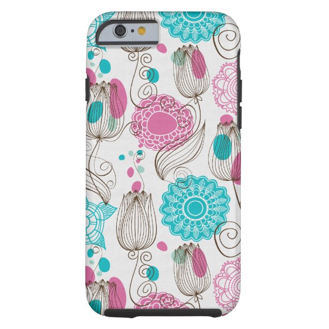 gekritzelte Tulpen Case-Mate iPhone Hülle (Rückseite)