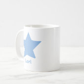 Gekritzelter fünfzackiger Stern mit Namen oder and Kaffeetasse (Vorderseite Links)