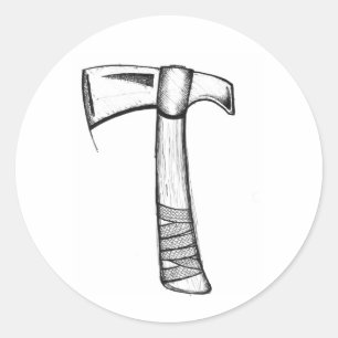 Gekritzeltomahawk-Aufkleber Runder Aufkleber