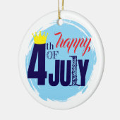 Gekrönt am 4. Juli Keramik Ornament (Links)