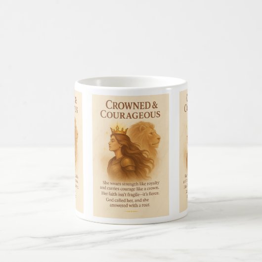 gekrönt und mutig kaffeetasse (Mittel)