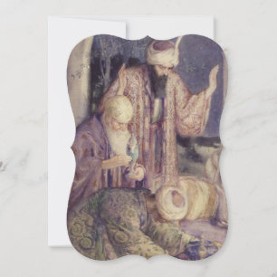 Gekrönt von drei Königen Vintage Fancy Cut Weihnac Feiertagskarte