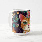 Gekrönte juwelenbesetzte Katze Kaffeetasse (Vorderseite Links)
