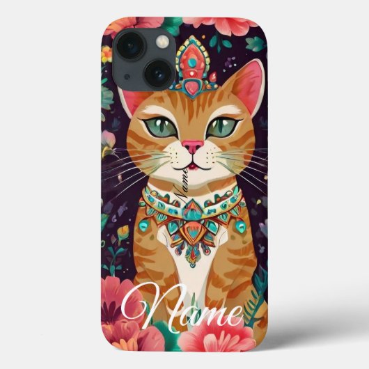 Gekrönte Katze mit Juwelen Case-Mate iPhone Hülle (Rückseite)