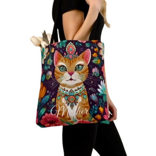Gekrönte Katze mit Juwelen Tasche