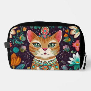 Gekrönte Katze mit Juwelen Waschbeutel
