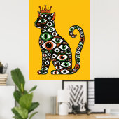 Gekrönte Katzenaugen Poster (Heimbüro)