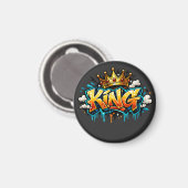 Gekrönter Street King Graffiti Magnet (Vorderseite/Rückseite)
