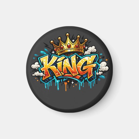 Gekrönter Street King Graffiti Magnet (Vorne)