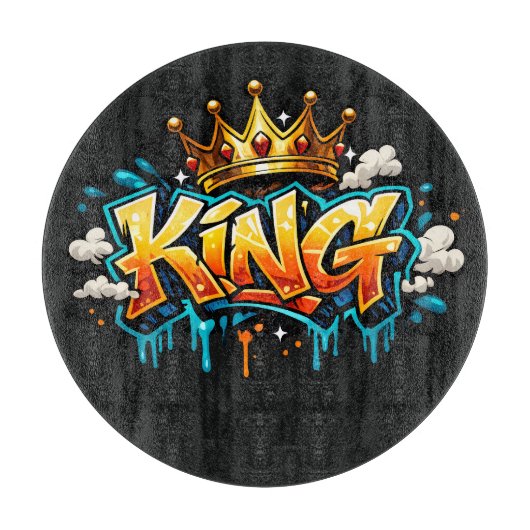 Gekrönter Street King Graffiti Schneidebrett (Vorderseite)