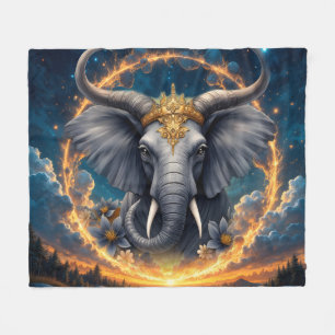 Gekrönter Wächter des Himmelstors der Elefant Fleecedecke