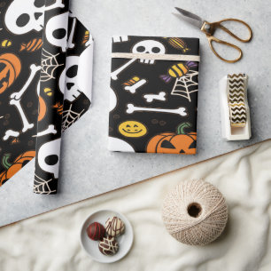 Gekröte und Skelette zu Halloween Geschenkpapier