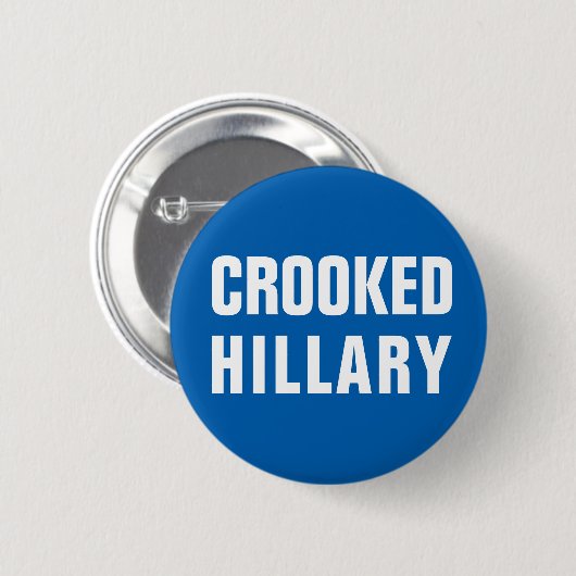 Gekrümmte Hillary Clinton Button (Vorne & Hinten)