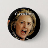 Gekrümmte Hillary Clinton Button (Vorderseite)