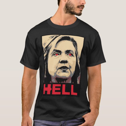 Gekrümmte Hillary Clinton-Hölle - Anti-Hillary T-Shirt (Vorderseite)