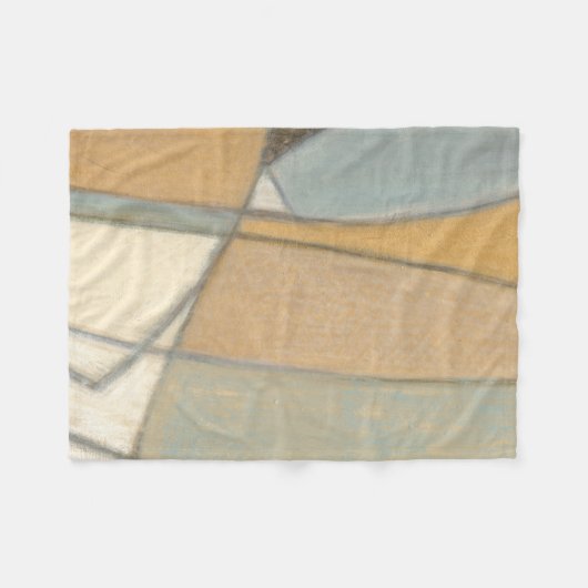 Gekrümmte Linien u. gedämpfte Erdtöne Fleecedecke (Vorderseite (Horizontal))