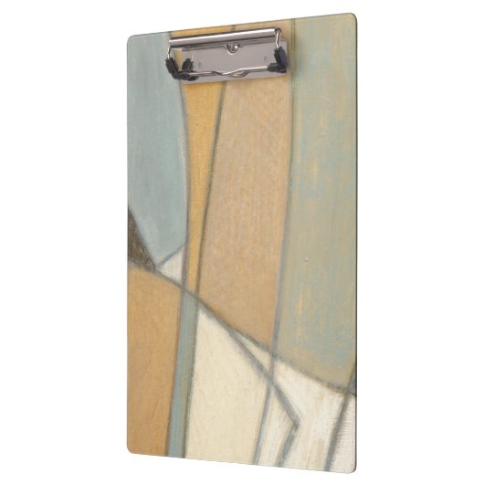 Gekrümmte Linien u. gedämpfte Erdtöne Klemmbrett (Links)