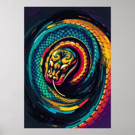 Gekrümmte Schlangen-Spiral-Kunst Poster (Vorne)