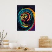 Gekrümmte Schlangen-Spiral-Kunst Poster (Küche)