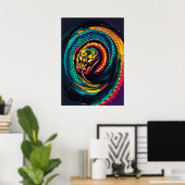 Gekrümmte Schlangen-Spiral-Kunst Poster (Heimbüro)