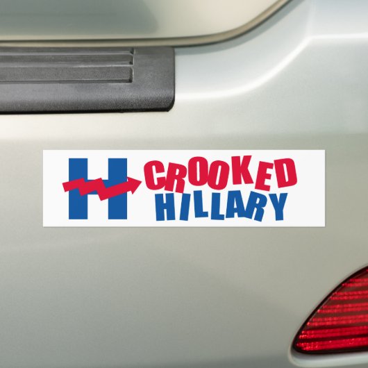 GEKRÜMMTER HILLARY 2016 AUTOAUFKLEBER (Auf Auto)