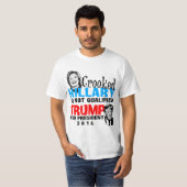 Gekrümmter Hillary Donald Trump für Präsidenten T-Shirt (Vorne ganz)