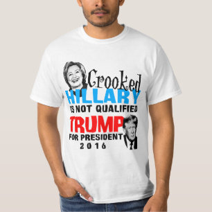 Gekrümmter Hillary Donald Trump für Präsidenten T-Shirt