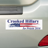 Gekrümmter Hillary für Gefängnis 2016 Autoaufkleber (Auf Auto)
