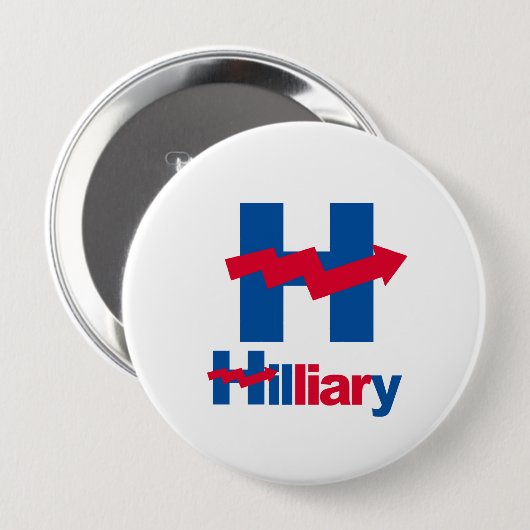 GEKRÜMMTER HILLARY IST ein LÜGNER - - Anti-Hillary Button (Vorne & Hinten)