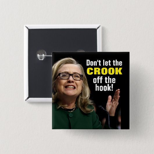 Gekrümmter Hillary - lassen Sie den Haken nicht Button (Vorne & Hinten)