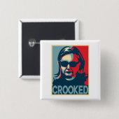 GEKRÜMMTER Knopf/Abzeichen Anti-Hillary Clinton Button (Vorne & Hinten)