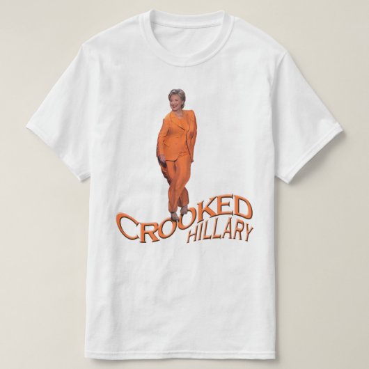 Gekrümmter orange schwarzer T - Shirt Hillary (Design vorne)