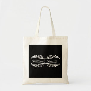 Gekrümmtes florales Damast personalisiert Vintage Tragetasche