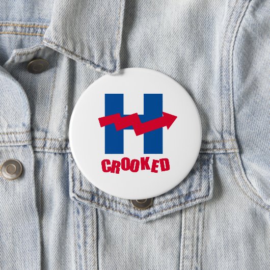 GEKRÜMMTES H - - Anti-Hillary - Button (Beispiel)